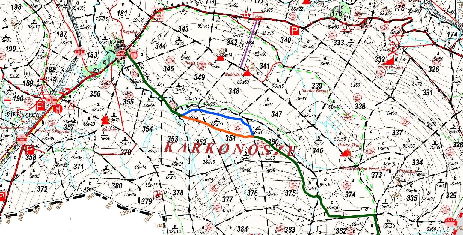 szlak zielony zamkniety odc mapka