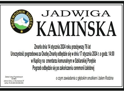 Jadwiga Kamińska - nekrolog